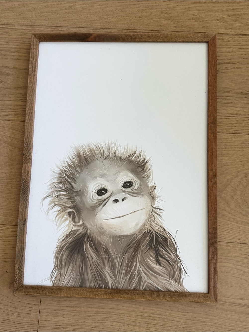Neutral Brown Baby Monkey Wall Art Print by - Picture 3 of 5